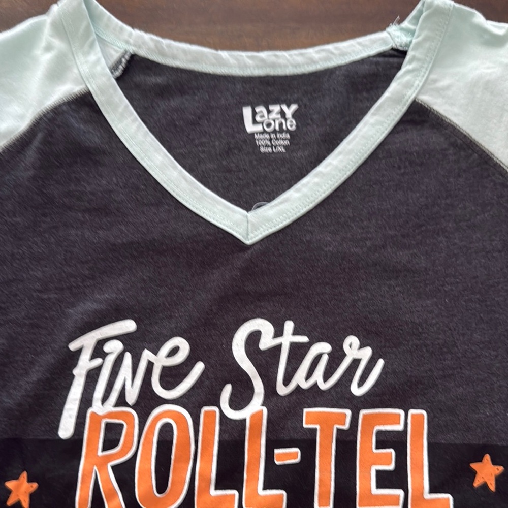 Lazy One Five Star Roll-Tel Tee - Black and Mint